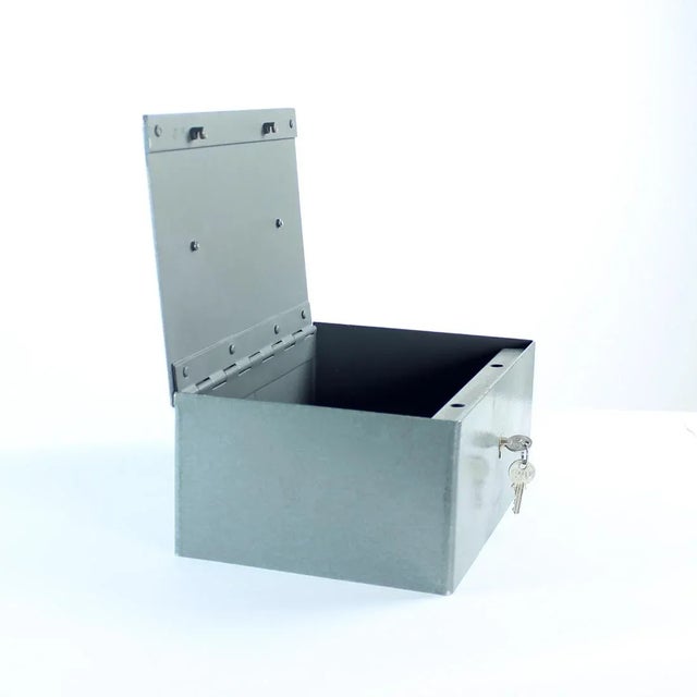 Vintage Steel Safe Deposit Box, Czechoslovakia, 1980s For Sale - Image 12 of 13