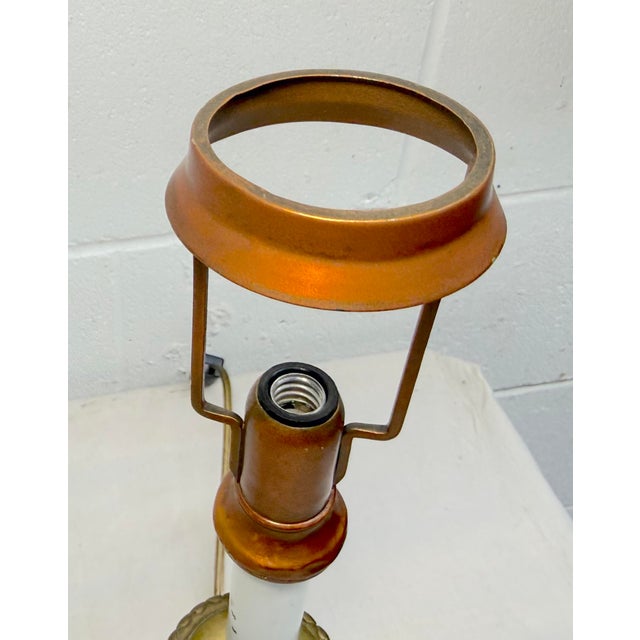 1960s Vintage Tiffany Studios Hand Blown Favrille Lustre Glass Electric Table Lamp For Sale - Image 5 of 9