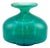 Turquoise and Green Striped Glass Squat Bottle Vase from Mdina, Malta, 1970s For Sale