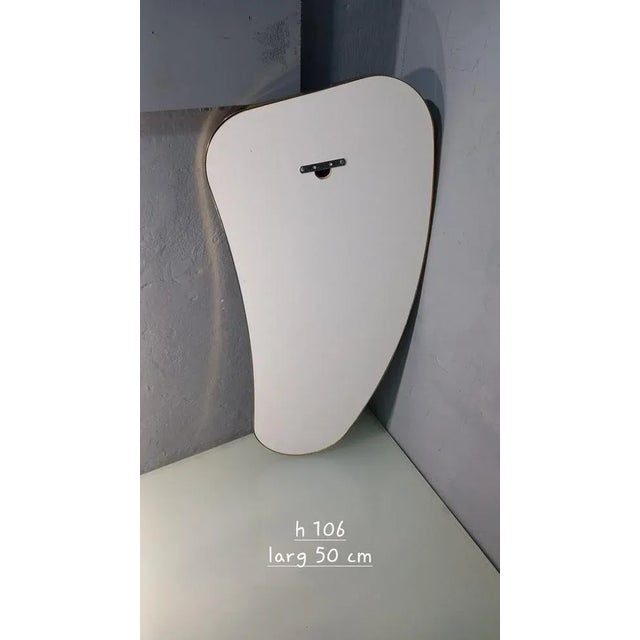 Metal Mirror with Brass Frame in the Shape of a Banana For Sale - Image 7 of 8