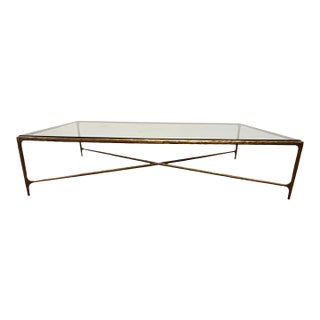 Rh Modern Thaddeus Glass Rectangular Coffee Table For Sale