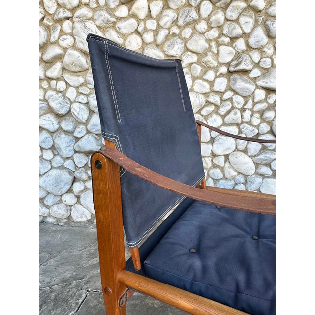 Blue KK47000 Safari Chair by Kaare Klint for Rud. Rasmussen, Denmark, 1960s For Sale - Image 8 of 17
