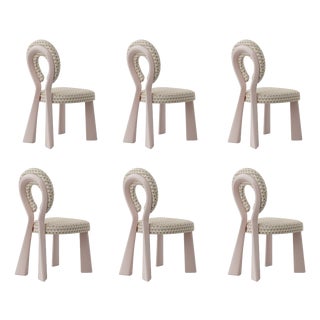 Mary Dining Chairs with Wood or Lacquered Legs by Ottiu, Set of 6 For Sale