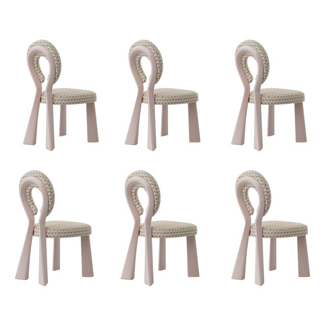 Mary Dining Chairs with Wood or Lacquered Legs by Ottiu, Set of 6 For Sale