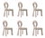 Mary Dining Chairs with Wood or Lacquered Legs by Ottiu, Set of 6 For Sale
