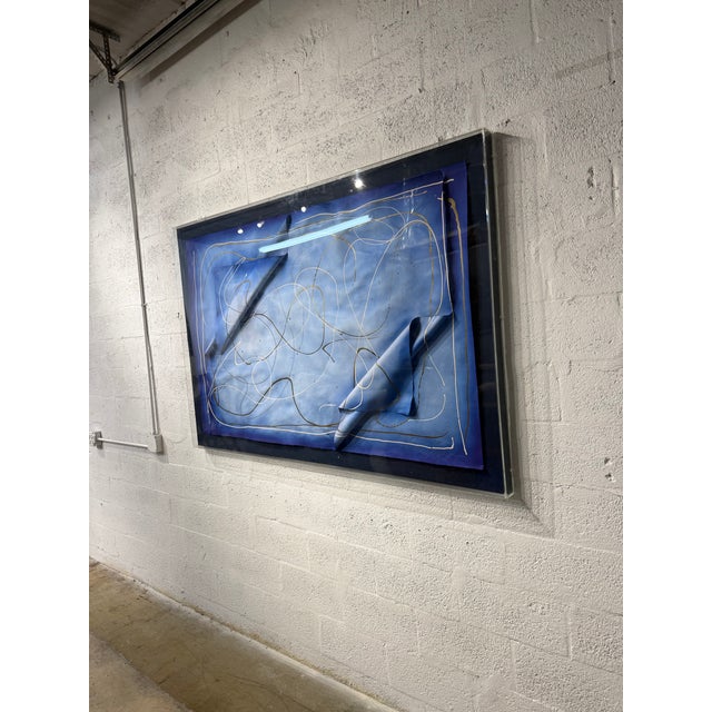 Large Scale Abstract Acylic on Paper Art Encased in Plexiglass, Signed by Artist For Sale - Image 4 of 17