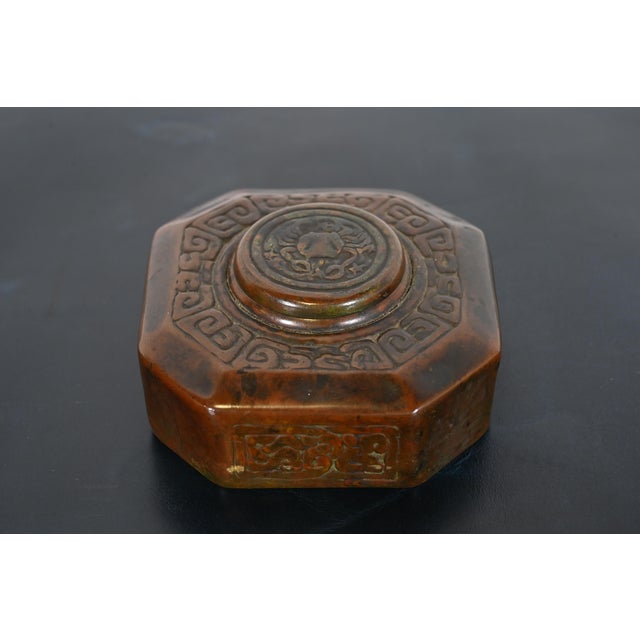 Metal Tiffany Studios New York Zodiac Bronze Six-Piece Desk Set, Circa 1910 For Sale - Image 7 of 12