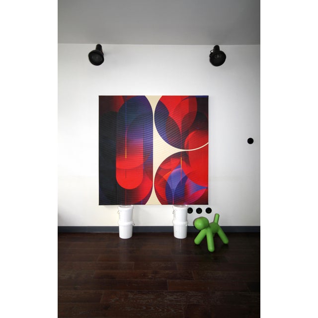Abstract Contemporary Abstract Matte Gel Applied on Fine Art Digital Printed Canvas "Nuit Violine Garance # Attirance" by Jerome Tham Vo My For Sale - Image 3 of 3