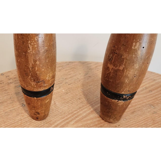 19th Century 19th Century Eight Pound Wooden Juggling Pins—A Pair For Sale - Image 5 of 11