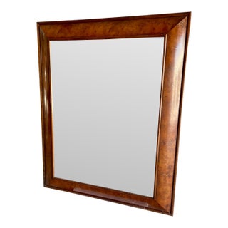 Large Yew Wood Framed Mirror For Sale