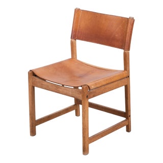 Dining Chairs in Cognac Leather and Oak attributed to Kurt Østervig for Sibast, Denmark, 1960s, Set of 6 For Sale