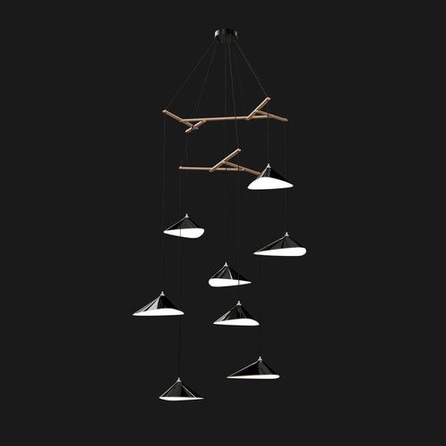 Emily V8 Vertical Pendant Light in Steel with Dark Bronze Finish by Moss Objects For Sale - Image 4 of 9