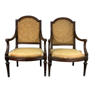 Antique Walnut Armchairs, Set of 2