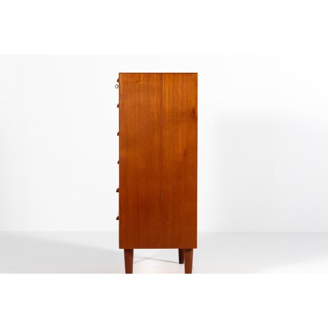 Vintage Danish Teak Tallboy Chest of Drawers, 1960s For Sale - Image 5 of 13