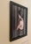 Shying Away by Kelly Birkenruth | Oil on panel of a woman with her back turned against stripes For Sale