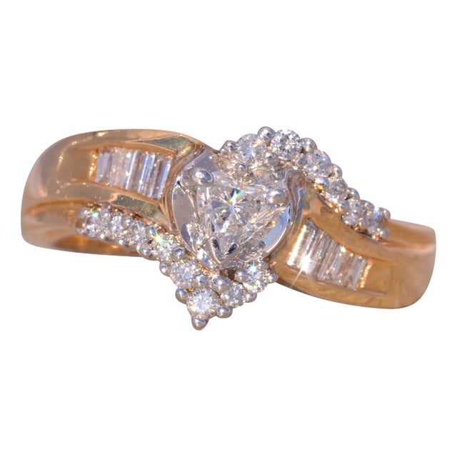 The Halifax: Vintage Heart Shaped Natural Diamond Engagement Ring For Sale