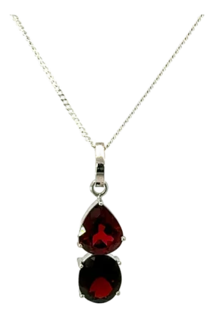 Classic 9.4 Carat Red Garnet Pendant for Women Set in 925 Silver
