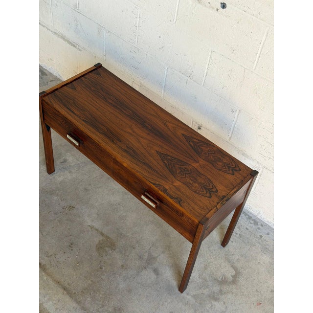 1960s Rosewood Entry Table With Two Drawers Danish Mid-Century Modern 1960s For Sale - Image 5 of 10