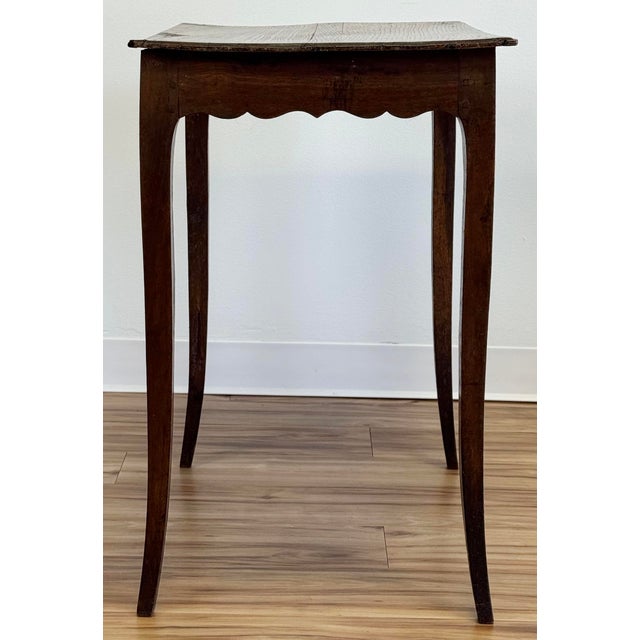 Wood Antique Hand-Carved Single Drawer Walnut Side Table For Sale - Image 7 of 13