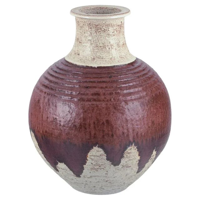 Ceramic Floor Vase with Flowing Glaze, 1970s For Sale - Image 9 of 9