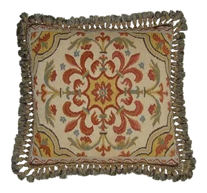 Aubusson Handwoven Wool Throw Pillow