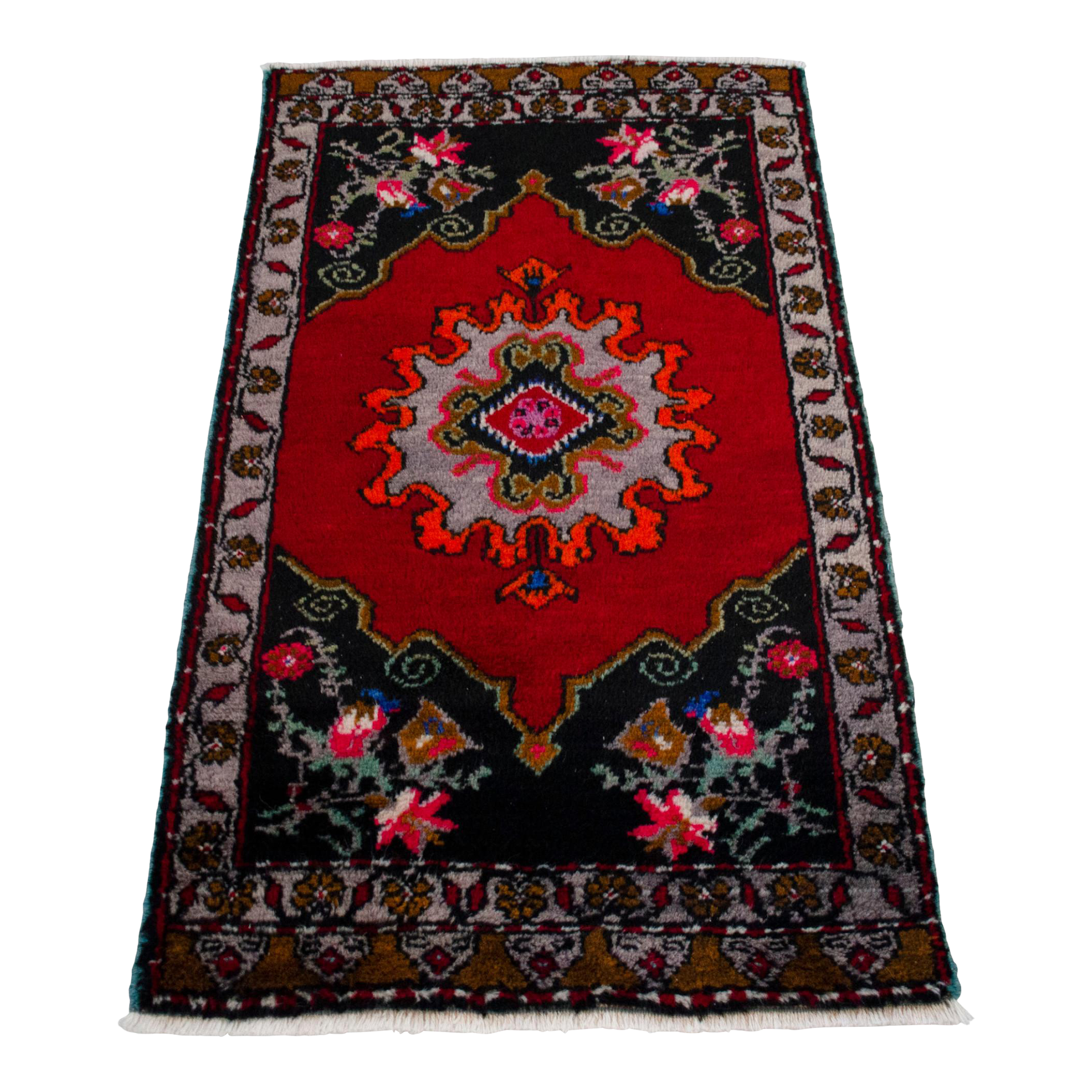 1970s Small Rug, Entry Decor, Bath Mat, Kitchen Accent, Turkish