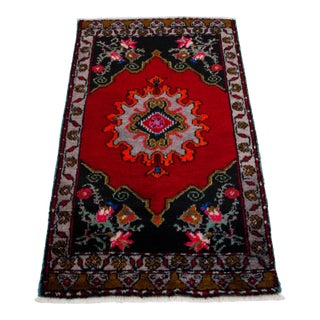 1970s Small Rug, Entry Decor, Bath Mat, Kitchen Accent, Turkish Rug, Door Mat, Lundry Room Decor 1'11" X 3'3" For Sale