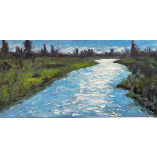 Sparkling Waters, Modern Impressionist Waterscape For Sale