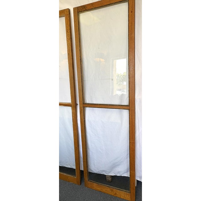 Vintage Architectural Salvage Oak and Glass Doors- Set of 3 For Sale - Image 16 of 18