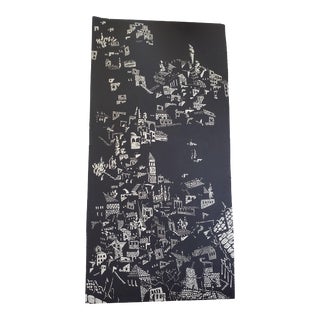 A Vintage Linocut Block Print Signed Arieh Kimhi, Jerusalem 1974, Numbered 124/135 For Sale