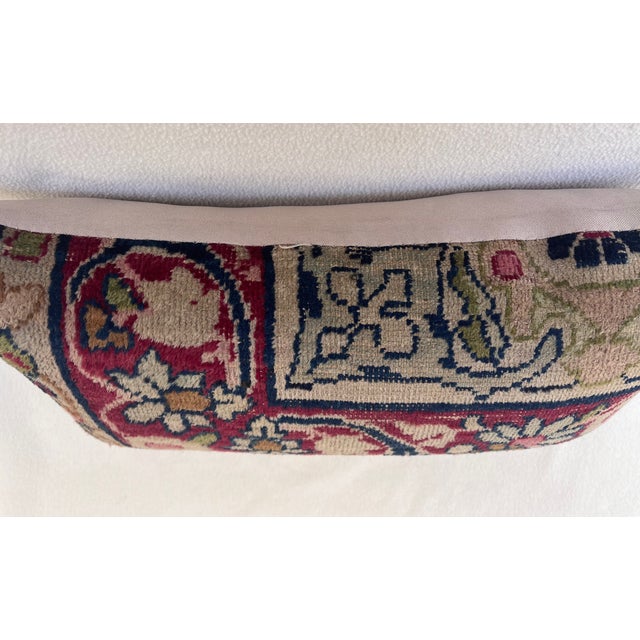 Pillow With Antique Kirman Rug For Sale In Los Angeles - Image 6 of 6
