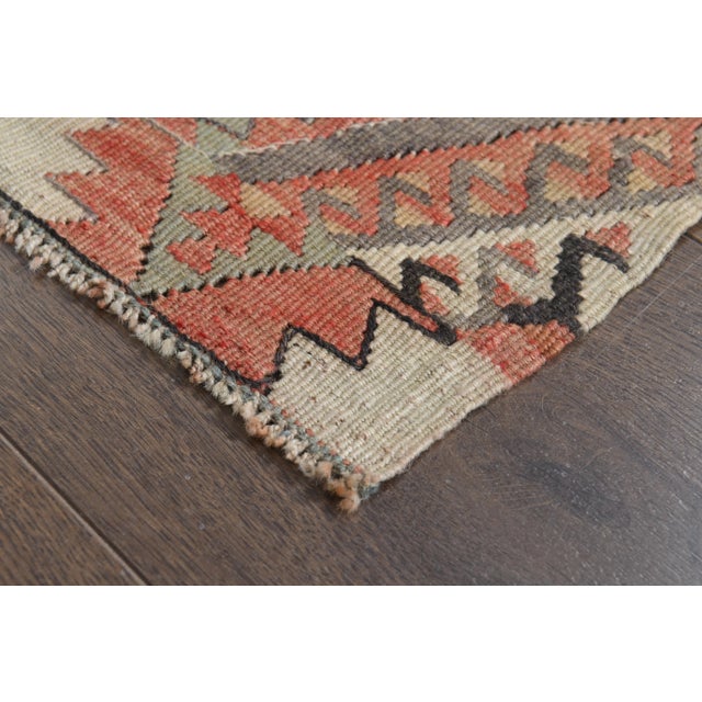 1970s Vintage Turkish Handmade Wool Cotton Brown Kilim Rug For Sale - Image 4 of 11