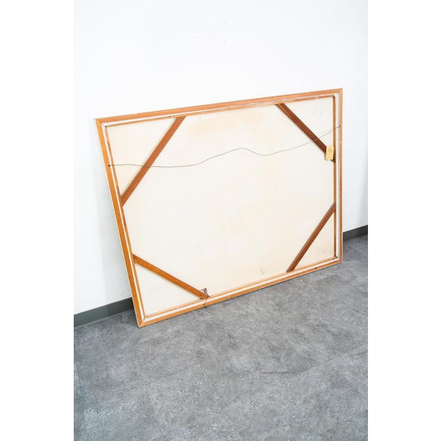 1960s Mid Century Modern Painting Art Abstract Expressionist Lee Reynolds Yellow White For Sale - Image 5 of 10