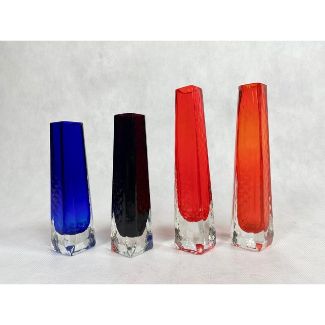 Sommerso Glass Vases from Veb Kunstglas Wasungen, 1970s, Set of 4 For Sale - Image 6 of 13