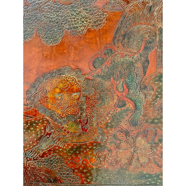 Wood Chinoiserie Coffee Table, Hand Carved Lacquer, French, 1940s For Sale - Image 7 of 18