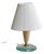 Italian Ivory Lacquered Metal + Glass Table Lamp with String Shade, 1950s For Sale