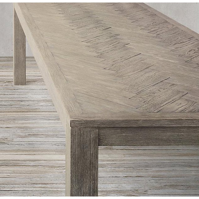 French Restoration Hardware Herringbone Rectangular Dining Table Chairish