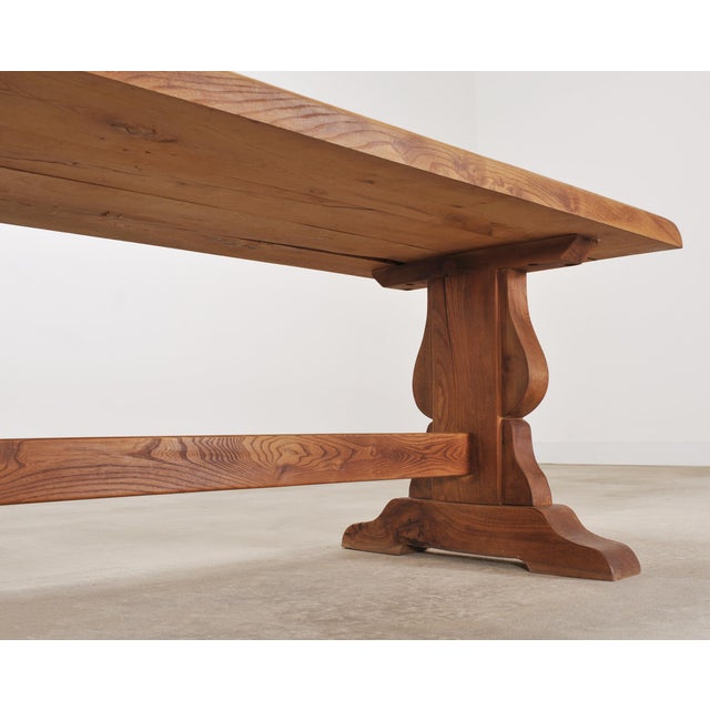 Country French Provincial Oak Farmhouse Dining Table 7Ft For Sale - Image 10 of 18