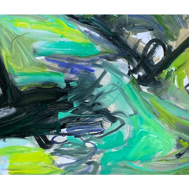 Trixie Pitts Large "Green Hills" by Trixie Pitts Large Abstract Expressionist Oil Painting For Sale - Image 4 of 11