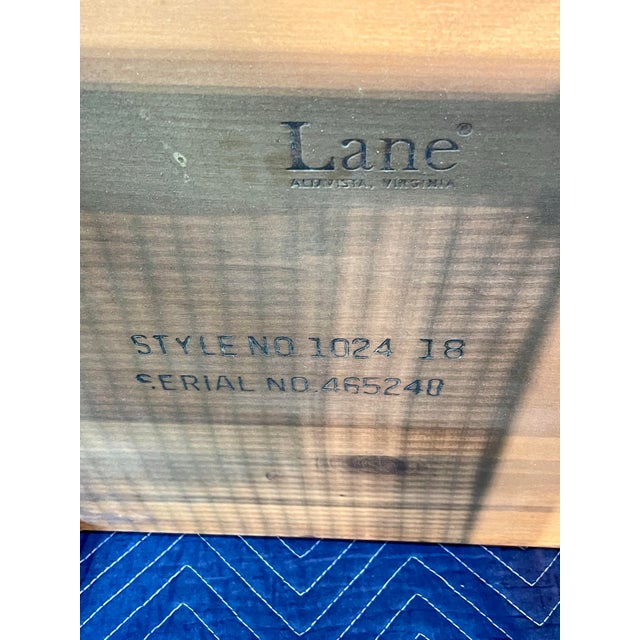 Mid 20th Century Lane Walnut MCM End Tables With Caned Shelves For Sale - Image 11 of 12