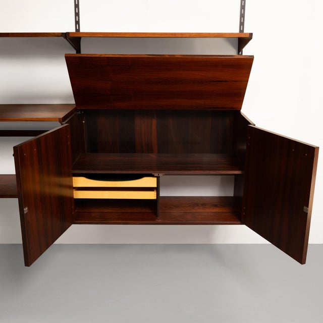 Wood Vintage Kai Kristiansen's Fm Reolsystem Shelving System in Rosewood 1960s W/Cabinets For Sale - Image 7 of 9