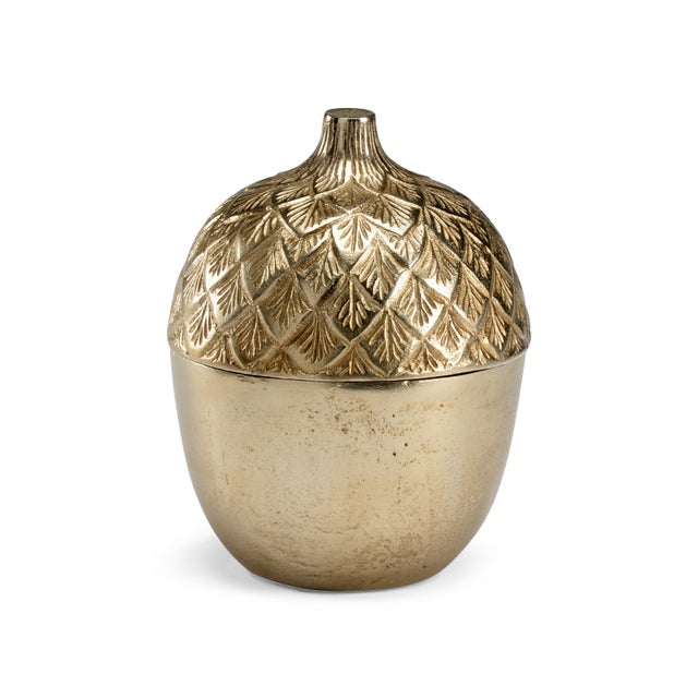 Traditional Autumn Champagne Finish Acorn Caddy For Sale - Image 3 of 3