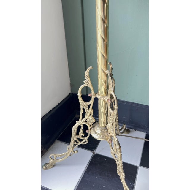 Metal Antique Bradley Hubbard Ornate Electrified Floor Lamp For Sale - Image 7 of 17