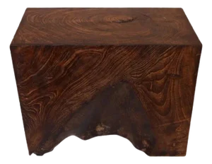 Andrianna Shamaris Minimalist Single Charred Teak Wood Side Table