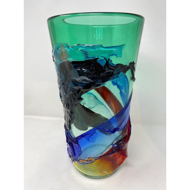 Fratelli Toso Vintage Murano Glass Vase For Sale - Image 4 of 6