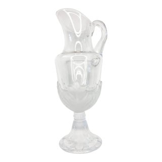 Vintage Saint Louis Crystal ‘Renaissance Frost’ Footed Pitcher For Sale
