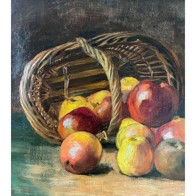 French 1901 French Fruit Still Life Oil Painting For Sale - Image 3 of 6