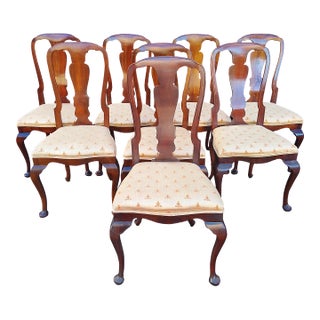 Set of Eight Georgian Mahogany Dining Chairs For Sale