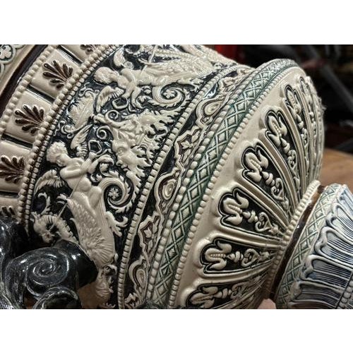 Brown Large German Pottery Jardiniere from Mettlach For Sale - Image 8 of 16