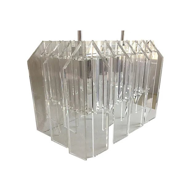 Mid-Century Modern Monumental 1970s Lucite Skyscraper Chandelier For Sale - Image 3 of 8